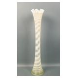 Model Flint Vaseline Opal Ribbed Spiral Swung Vase