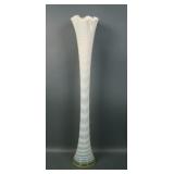 Model Flint Vaseline Opal Swung Ribbed Spiral Vase