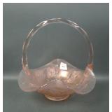 Fenton Velva Rose Daffodil Handled Basket