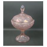 Fenton Veleva Rose Lily of Valley Covered Compote