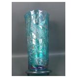 Fenton Teal/ Sapphire Peacock Summer Garden Vase