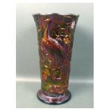 Fenton Purple  Large Peacock Garden Vase