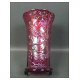 Fenton Red Peacock Summer Garden Vase
