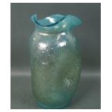 Dugan Art Glass Aqua Tri Cornered Button Vase