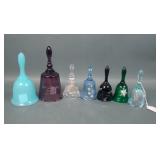 Lot of Six Fenton Glass Bells