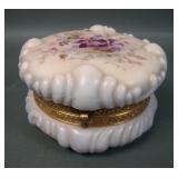 Wavecrest Decorated Pansy Hinged Dresser Box