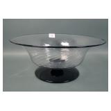 Morgantown Spiral Optic Bowl With Ebony Foot