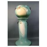 Roseville Green Pinecone Jardiniere & Pedestal