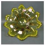 Murano Glass Venetian Chartreuse Yellow Bowl