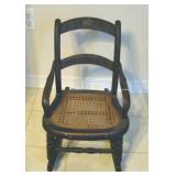 Small Victorian Oak & Cane Seat Child
