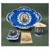 4 Piece KPM Porcelain King of Prussia Smoking Set