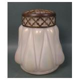 Kralik Iridised Art Glass Vase with Flower Frog