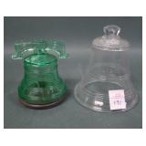 Two Vintage Liberty Bell Candy Containers, One