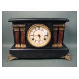 Waterbury Detroit Black Wooden 8 Day Mantle Clock