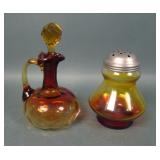 Two Victorian Amberina Glass Items