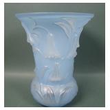 Phoenix Lt Blue Crystal Frosted Bellflower Vase