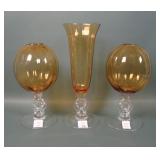 Cambridge Keyhole Amber Glass Lot