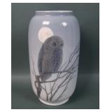 Royal Copenhagen Porcelain Owl Decorated Vase