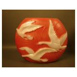 Phoenix Light Red/ Pearlized MG Flying Geese Vase