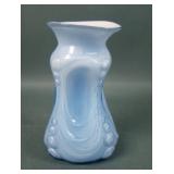 Consolidated Lt Blue /White Cased Pinch Vase