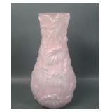 Phoenix Lt Pink Frosted Crystal Philondendron Vase