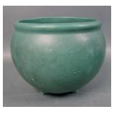 Vintage Arts & Crafts Round Green Matte Vase