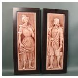 Two American Encasutic Framed Renaissance Tiles