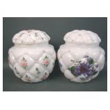 Two Consolidated MG Florette Decorated Covered