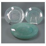 5 Consolidated Green Wash Bird of Paradise Plates