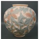 Consolidated Two Color Custard Pinecone Vase
