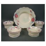 Heisey Decorated Custard Ring Band Berry Set