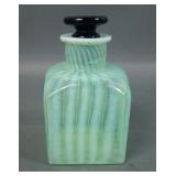 Fenton Green Opal Rib Optic Bath Jar (Damage)