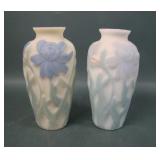 2 Consolidated Two Colored Bisque Jonquil Vases