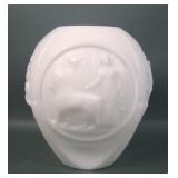 Phoenix Satin Milk Glass Zodiac Vase