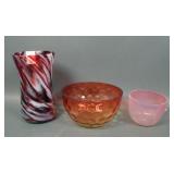 Three Piece Victorian Glass Lot