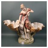 Large Royal Dux Porcelain Art Nouveau Maiden