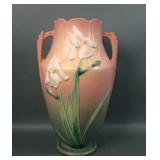 Roseville Art Pottery Pnk/Green Iris Floor Vase