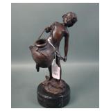 Signed Augusta Moreau Bronze "The Water Bearer"
