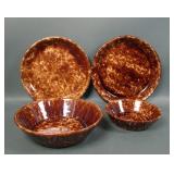 4 Pc Bennington Pottery Yellow & Brown Items