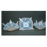 Three Fostoria Heirloom White Opalescent Bowls