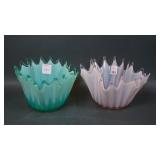 Two Fostoria Heirloom Handkerchief Bowls