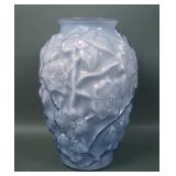 Fenton Periwinkle Blue Cased Dogwood Vase