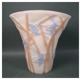 Consolidated 2 Colored Satin Katydid Fan Vase