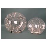 Two Consolidated Pink Satin Dancing Nymphs Plates