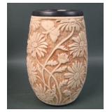 Weller Ivory Knifewood Daisy & Butterfly Vase