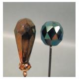 Two Czech Glass Hatpins