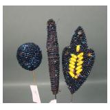 Three Beaded Czech Glass Hatpins
