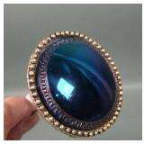 Carnival Glass Butlers Mirror Pendant/ Hatpin