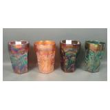 Four Fenton Paneled Dandelion Tumblers