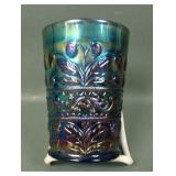 Fenton Electric. Blue Strawberry Scroll Tumbler